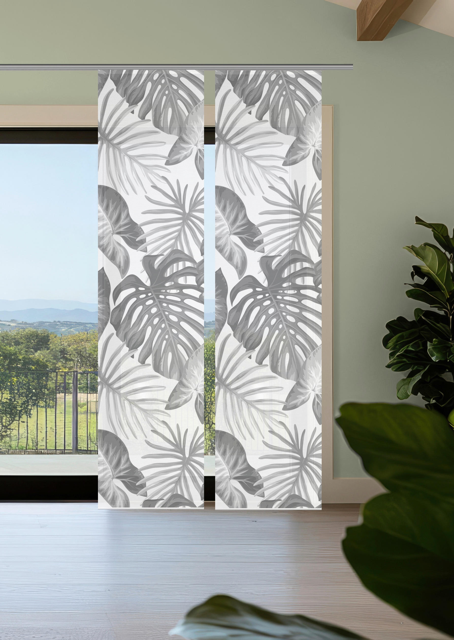 FLÄCHENVORHANG  2 Stück  blickdicht  60/260 cm   - Grau Hochglanz, Natur, Textil (60/260cm)