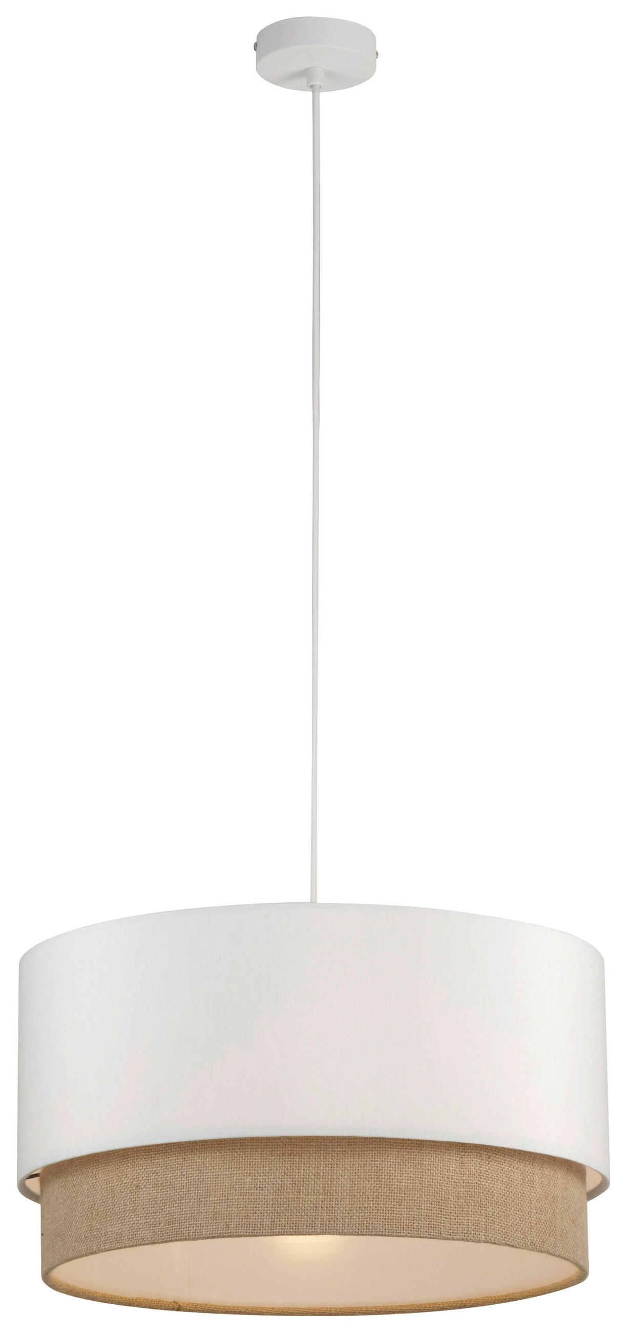 HÄNGELEUCHTE 45/120 cm  - Naturfarben/Weiß, Trend, Kunststoff/Textil (45/120cm) - Collett's Monde