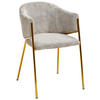 ARMLEHNSTUHL  in Eisen Cord  - Goldfarben/Hellgrau, Design, Textil/Metall (53/78/61cm) - Ambia Home