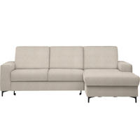 ECKSOFA in Webstoff Beige  - Beige/Schwarz, Konventionell, Textil/Metall (247/167cm) - Stylife