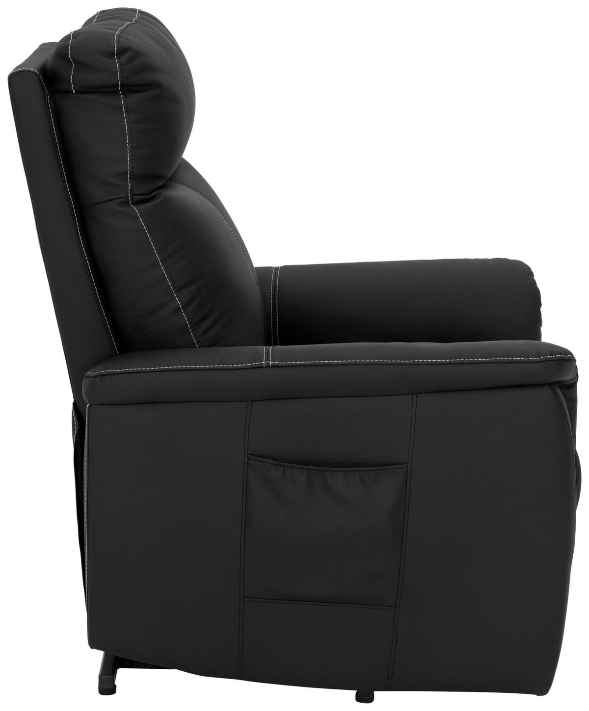FERNSEHSESSEL in Lederlook Schwarz  - Weiss/Schwarz, Design, Leder/Kunststoff (78/108/91cm) - MID.YOU