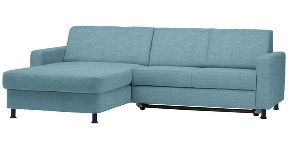 ECKSOFA in Webstoff Hellblau  - Schwarz/Hellblau, Design, Kunststoff/Textil (165/257cm) - Xora