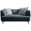2-SITZER-SOFA in Flachgewebe Blau  - Blau/Schwarz, Design, Textil/Metall (166/77/106cm) - MID.YOU