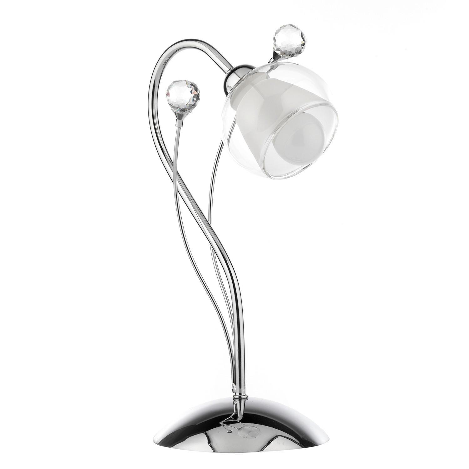 TISCHLEUCHTE 23/35 cm   - Chromfarben, KONVENTIONELL, Glas/Metall (23/35cm)