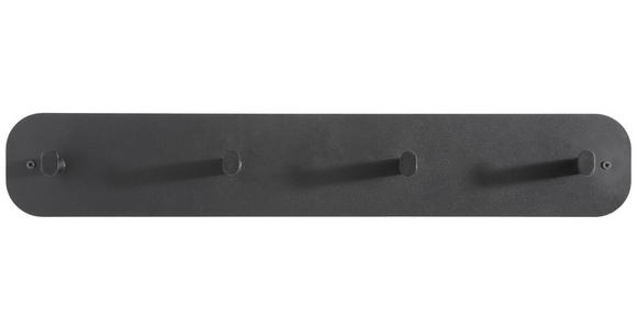 HAKENLEISTE in Schwarz - Schwarz, Trend, Metall (60/10/6cm) - Carryhome