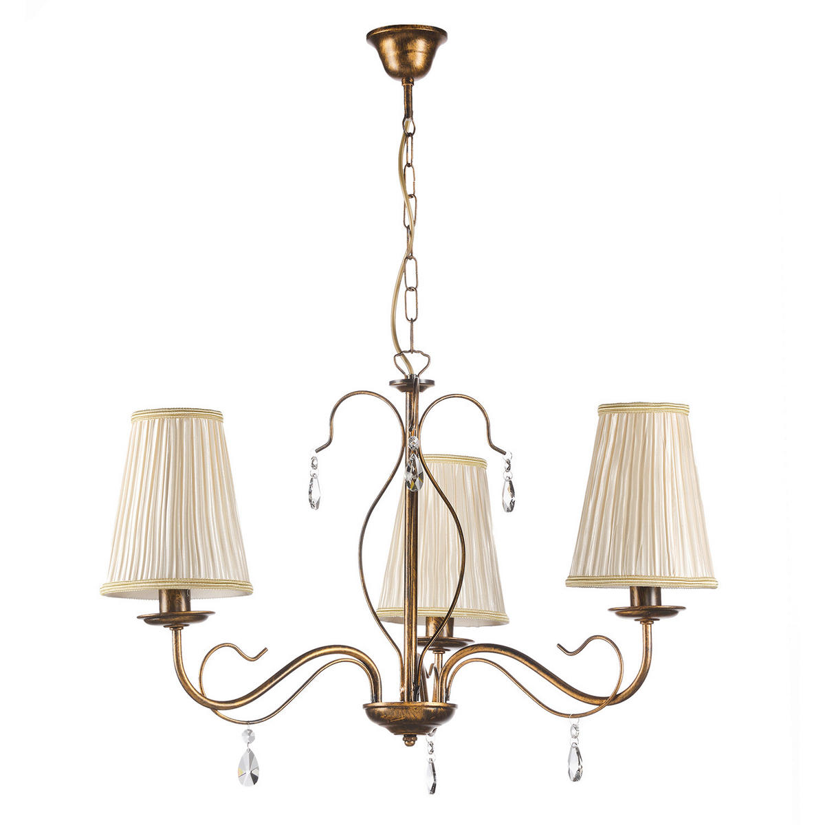 KRONLEUCHTER DELIA 60/60/100 cm   - Cognac, KONVENTIONELL, Glas/Textil (60/60/100cm)