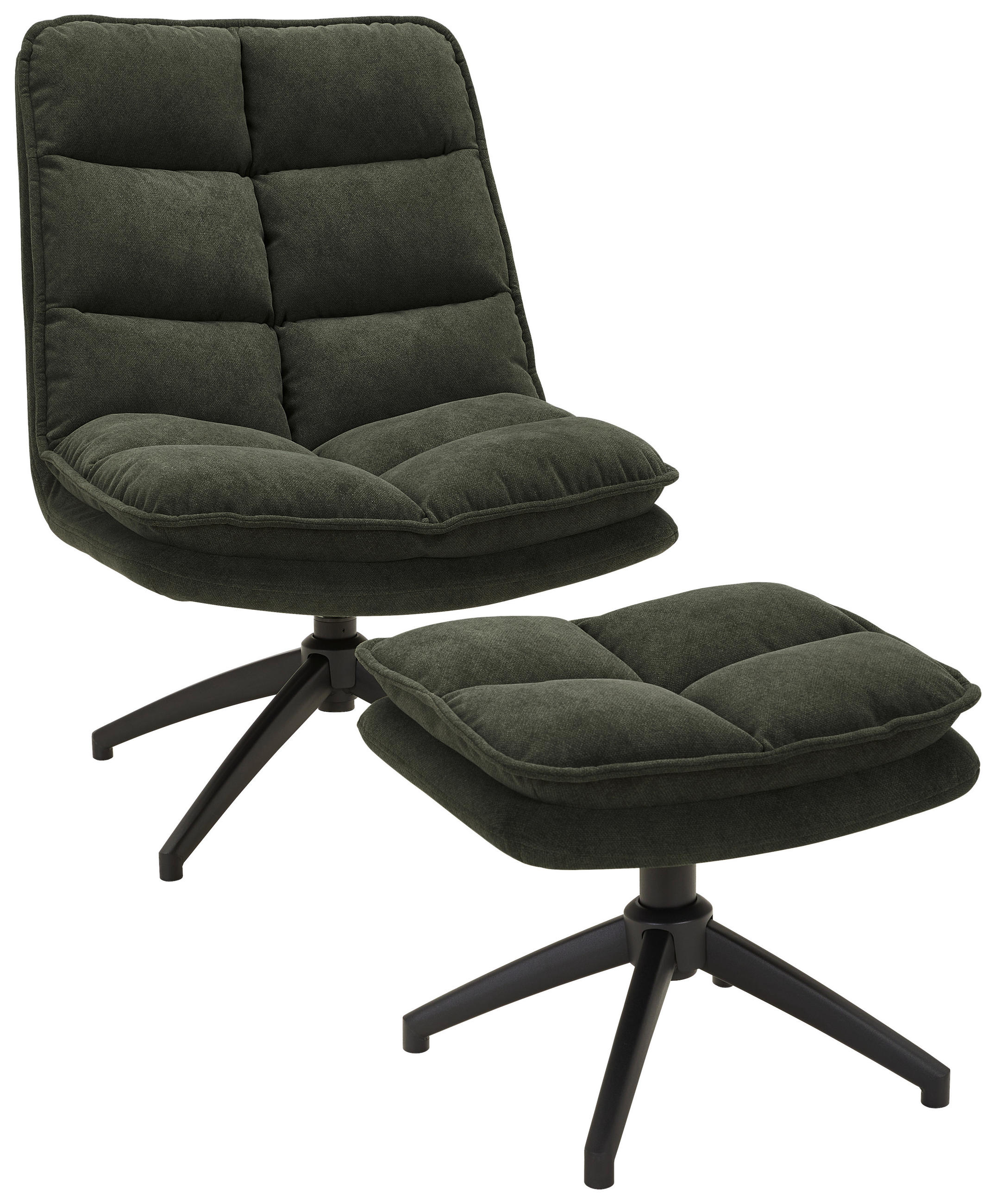 SET SCAUNE DE RELAXARE in metal, textil gri  - negru/gri, Design, metal/textil (65/92/81cm) - Hom`in