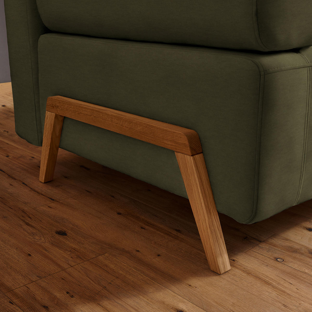 SCHLAFSOFA  mit Stoffauswahl, Liegefunktion, Schlafen auf Sitzhöhe Mikrofaser Olivgrün  - Naturfarben/Olivgrün, Design, Holz/Textil (211/88/102cm) - Niels Andersson