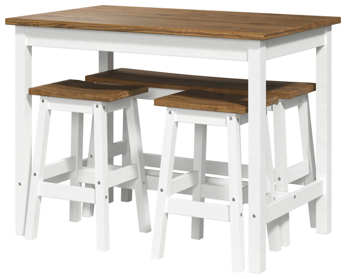 BAR SET in  - Naturfarben/Weiß, Natur, Holz - Livetastic