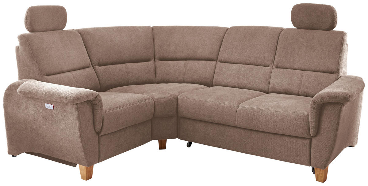 ECKSOFA in Struktur Hellbraun  - Wildeiche/Hellbraun, Konventionell, Holz/Textil (186/237cm) - Livetastic