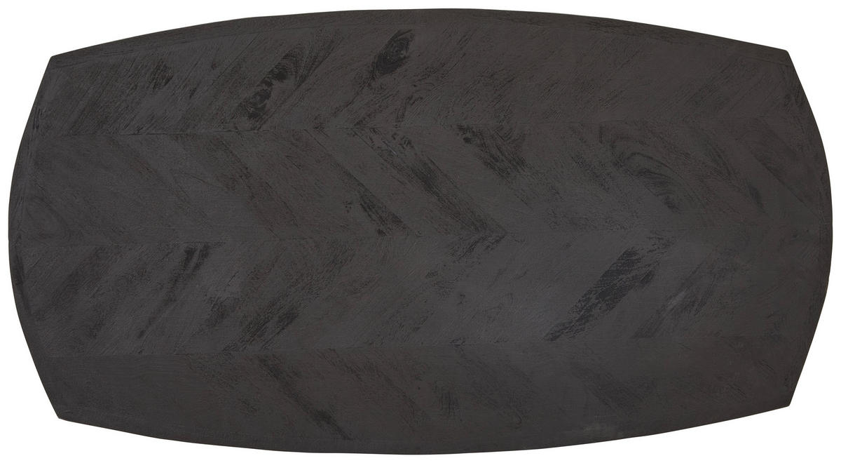 COUCHTISCH Mangoholz teilmassiv 130/45/70 cm rechteckig Schwarz, Edelstahlfarben  - Edelstahlfarben/Schwarz, Design, Holz/Metall (130/45/70cm) - Livetastic