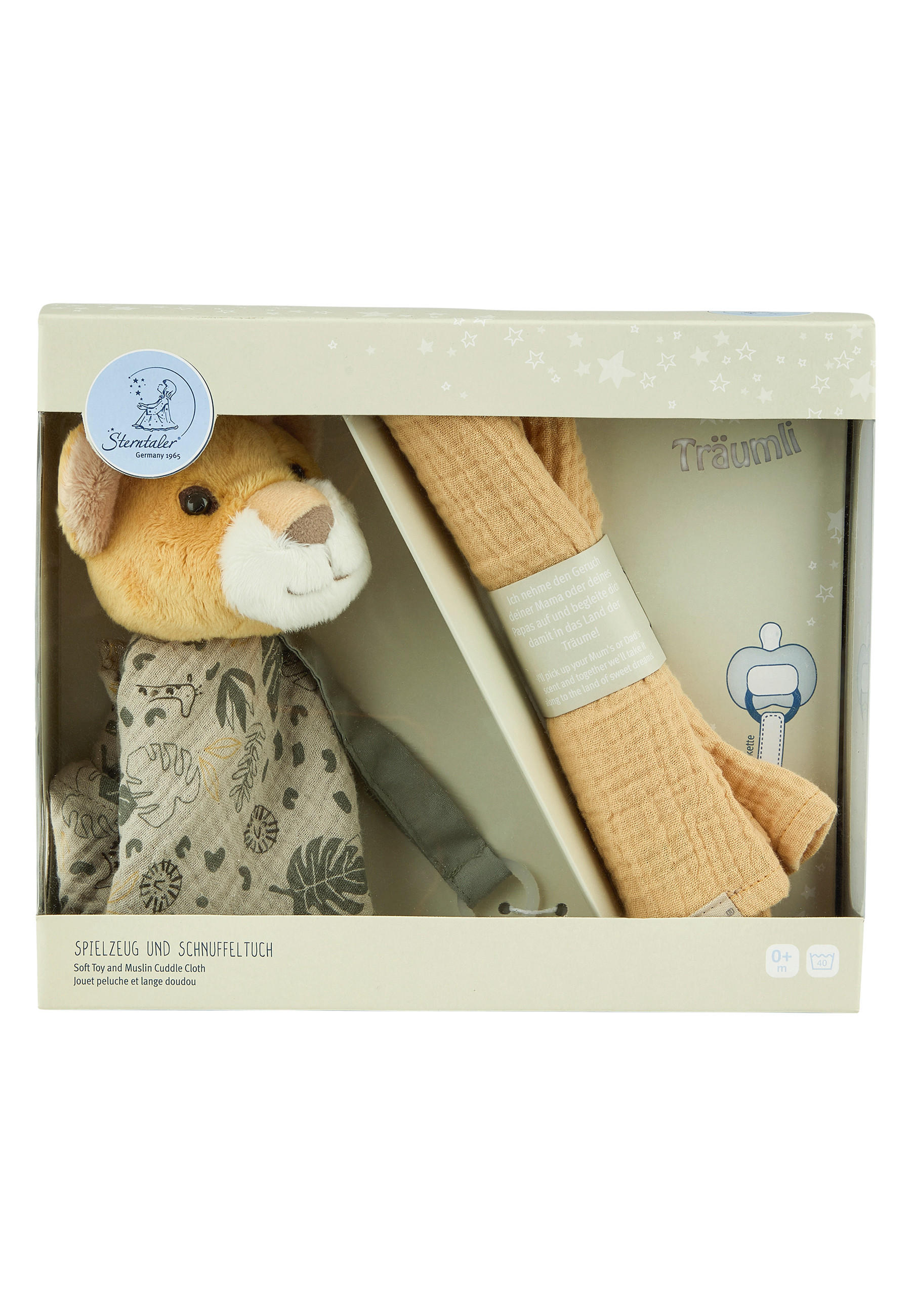 BABYGESCHENKSET 2-teilig Löwe Leo  - Mintgrau, Basics, Textil (36/45/8cm) - Sterntaler