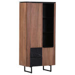 VITRINE in furniert Schwarz, Naturfarben, Akaziefarben  - Schwarz/Naturfarben, LIFESTYLE, Glas/Holzwerkstoff (75/160/42cm) - Landscape