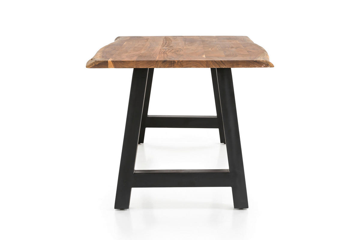 ESSTISCH in Holz 140/80/76,5 cm  - Schwarz/Naturfarben, MODERN, Holz/Metall (140/80/76,5cm) - Livetastic