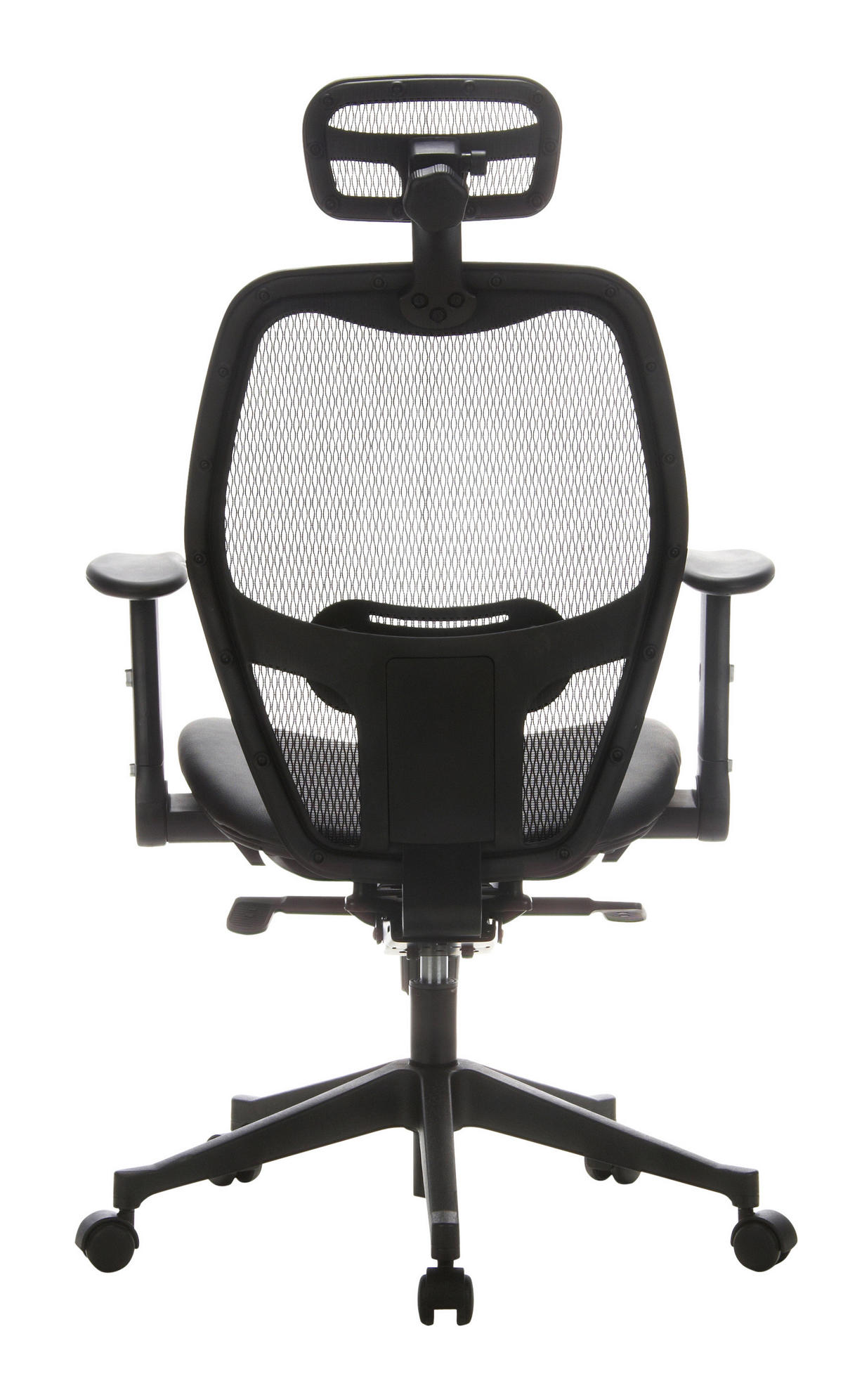 DREHSTUHL  in Netzbespannung Schwarz  - Schwarz, Basics, Leder/Kunststoff (59/117/48cm) - MID.YOU