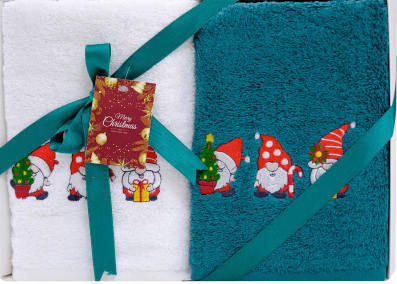 TÖRÖLKÖZŐ SZETT - piros/fehér, Basics, textil (34,5/23/5cm)