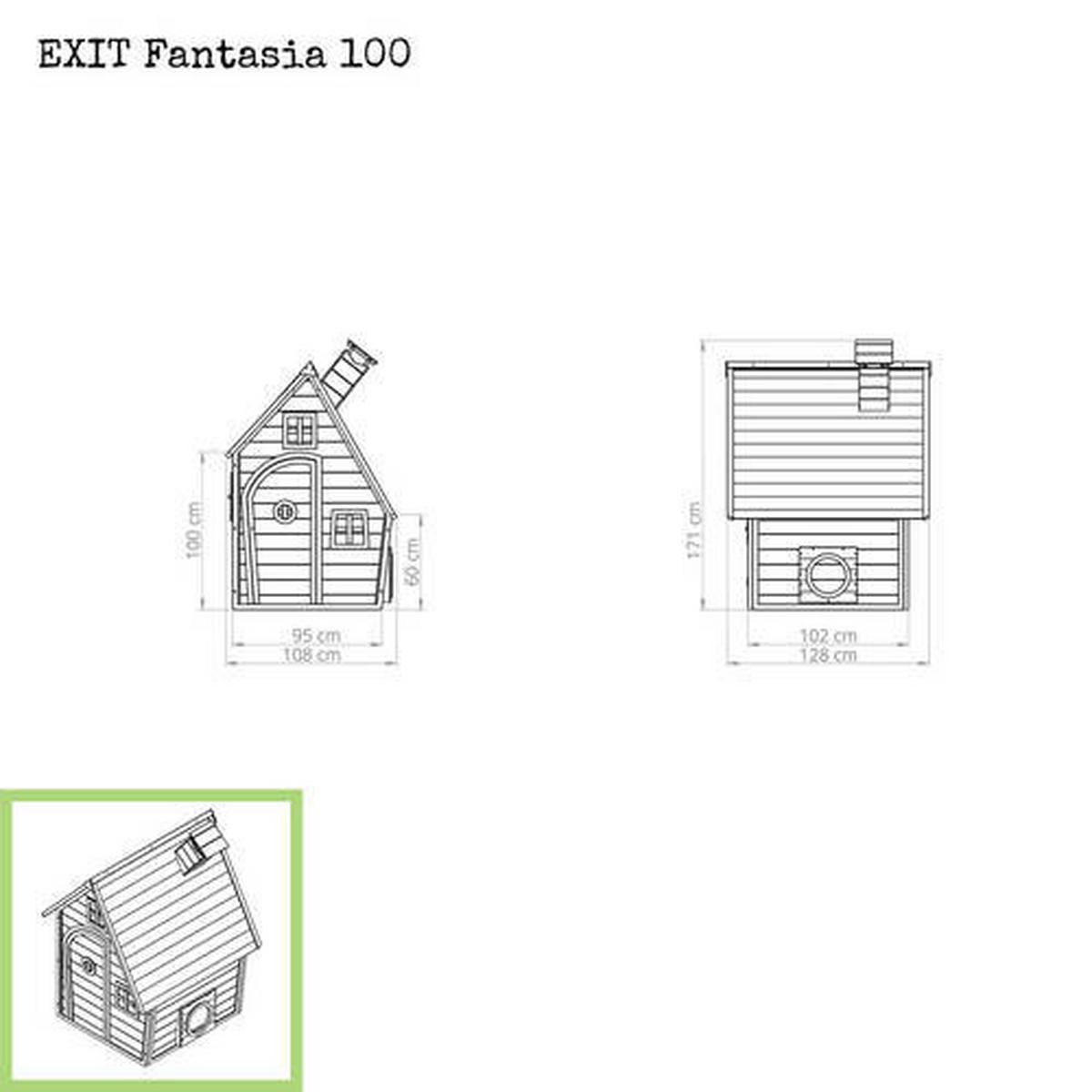 SPIELHAUS  - Naturfarben, KONVENTIONELL, Holz (128/108/171cm) - EXIT Toys