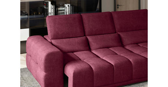 ECKSOFA Dunkelrot Chenille  - Schwarz/Dunkelrot, KONVENTIONELL, Kunststoff/Textil (290/203cm) - Carryhome