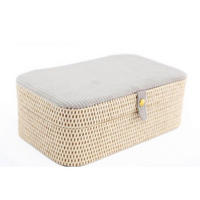 TRUHLIČKA NA ŠPERKY - šedá/hnědá, Basics, kompozitní dřevo/textil (23/8/14cm)