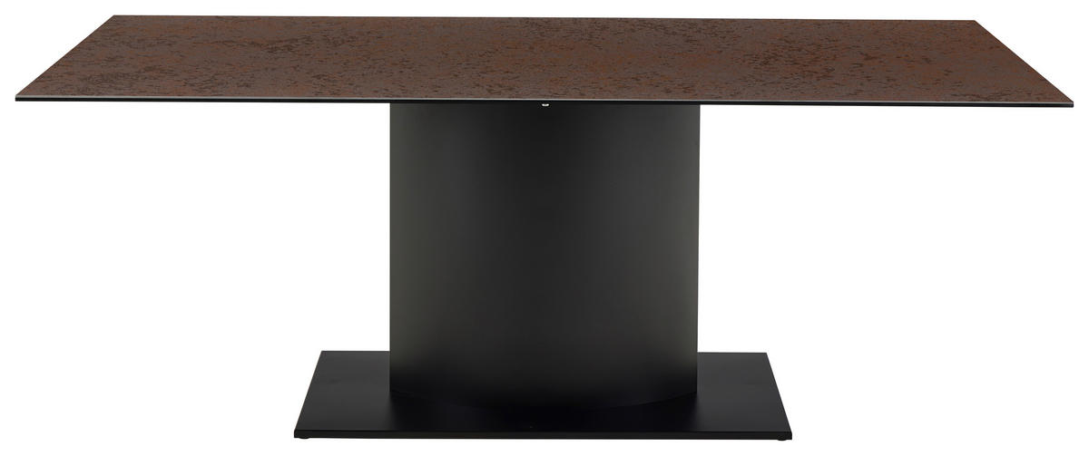 ESSTISCH in Metall, Keramik 200/100/75,5 cm  - Rostfarben/Schwarz, MODERN, Keramik/Metall (200/100/75,5cm) - MID.YOU