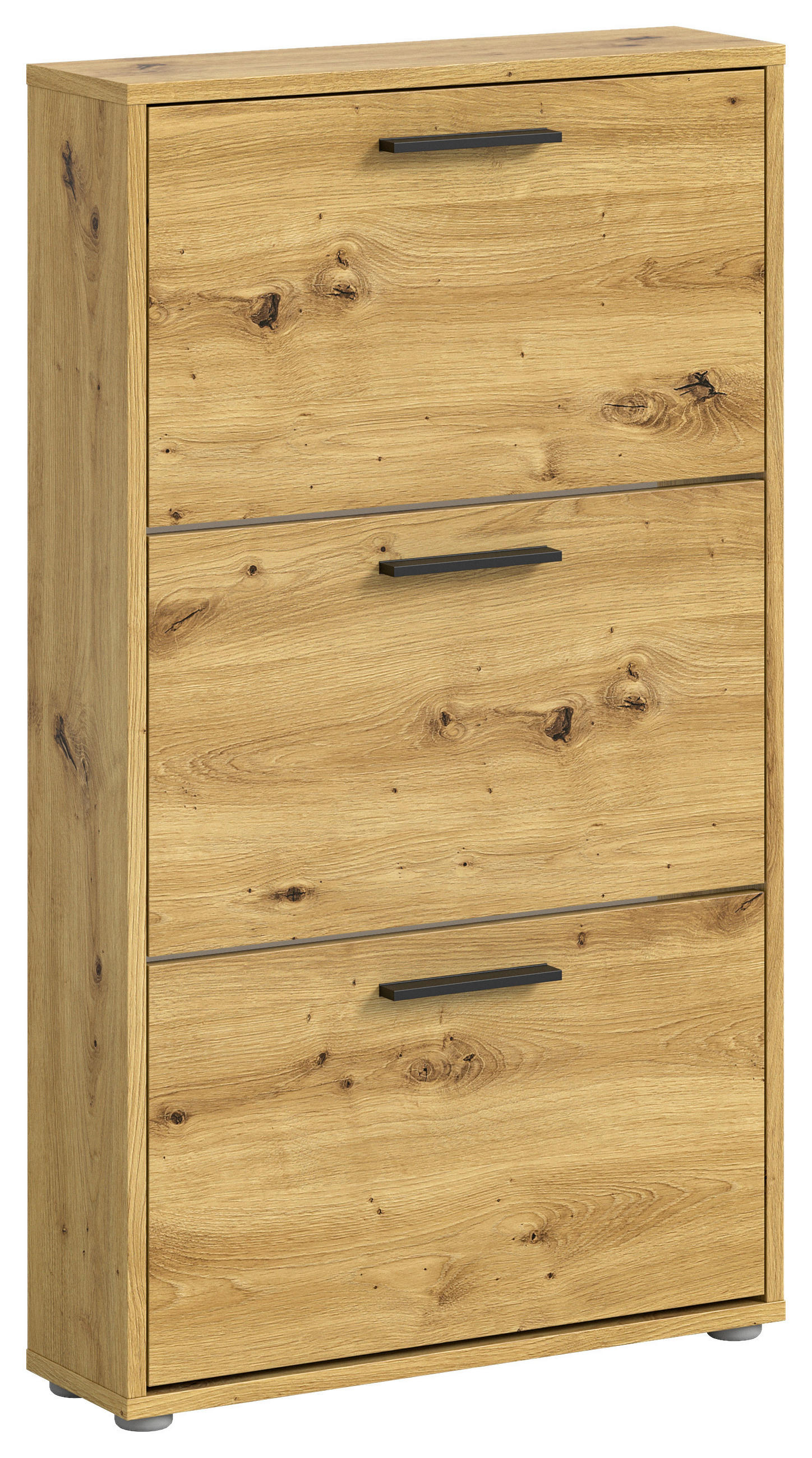 SCHUHKIPPER Melamin Eiche Artisan  - Schwarz/Eiche Artisan, Design, Holzwerkstoff/Kunststoff (59/103/17cm) - Carryhome