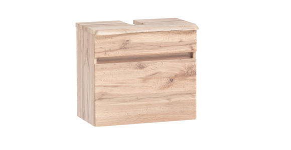 WASCHBECKENUNTERSCHRANK 61/55/40 cm  - Eiche Wotan/Silberfarben, Natur, Holzwerkstoff/Kunststoff (61/55/40cm) - Xora
