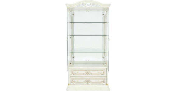 VITRINE in Beige - Beige/Goldfarben, LIFESTYLE, Glas/Holzwerkstoff (109/212/53cm) - Cantus