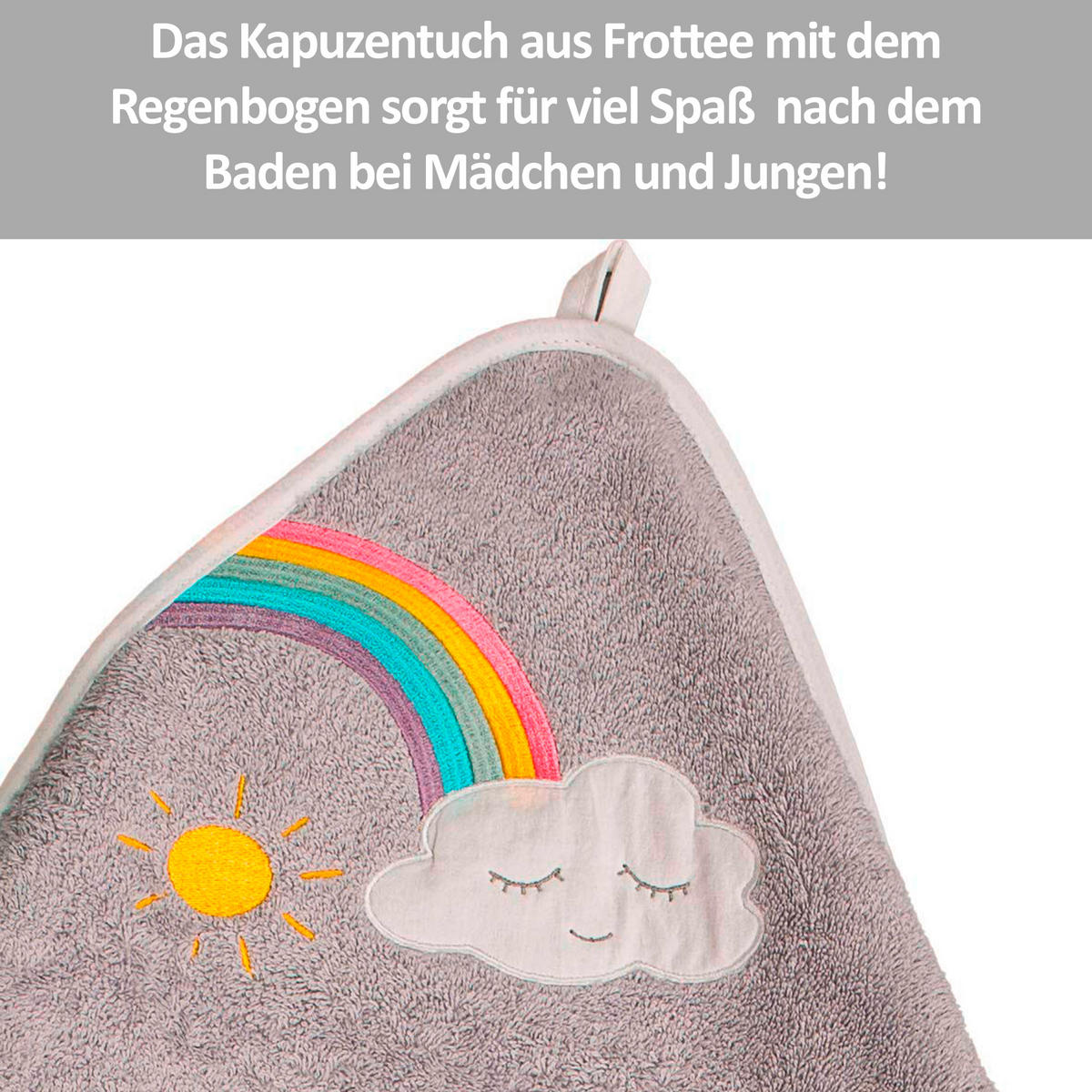 KAPUZENBADETUCH 100/100 cm    - Hellgrau, Basics, Textil (100/100cm)