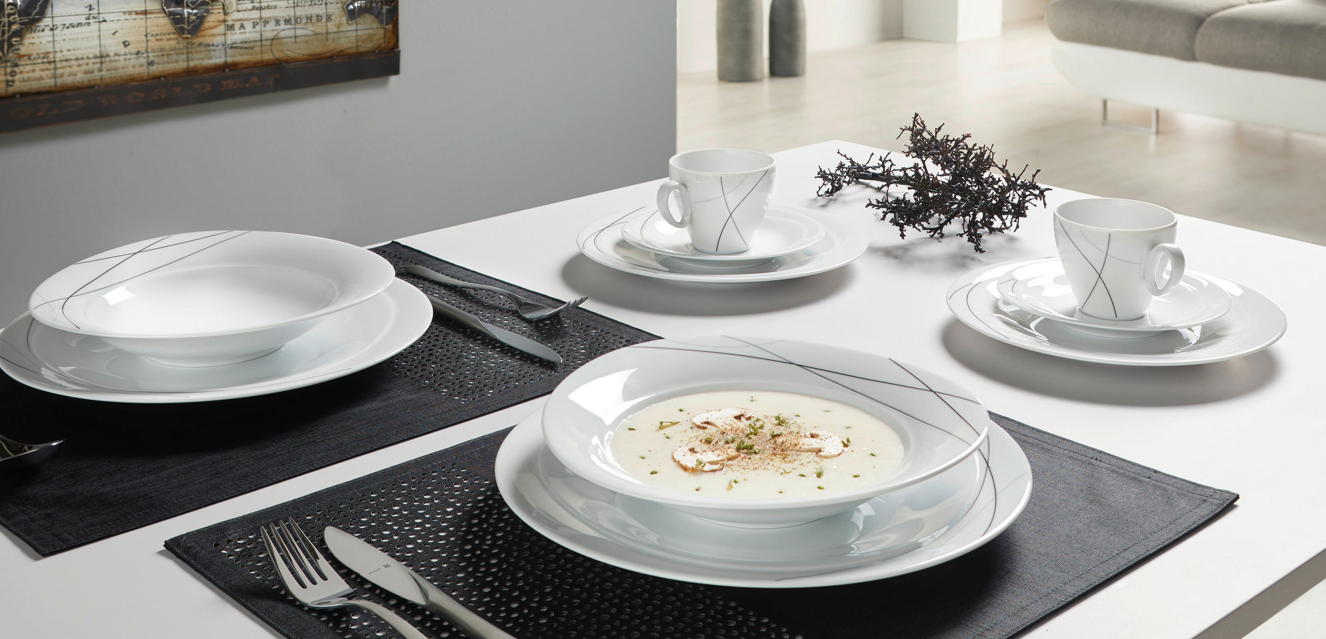 KOMBINOVANÝ SERVIS, 30-dielne, porcelán - biela, Konventionell, keramika - Seltmann Weiden