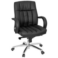 CHEFSESSEL Lederlook Schwarz  - Silberfarben/Schwarz, Basics, Kunststoff/Textil (62/113/59cm) - MID.YOU