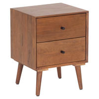 NACHTKÄSTCHEN 40/50/35 cm  in Hartholz Mangoholz Honig  - Schwarz/Honig, MODERN, Holz/Metall (40/50/35cm) - MID.YOU