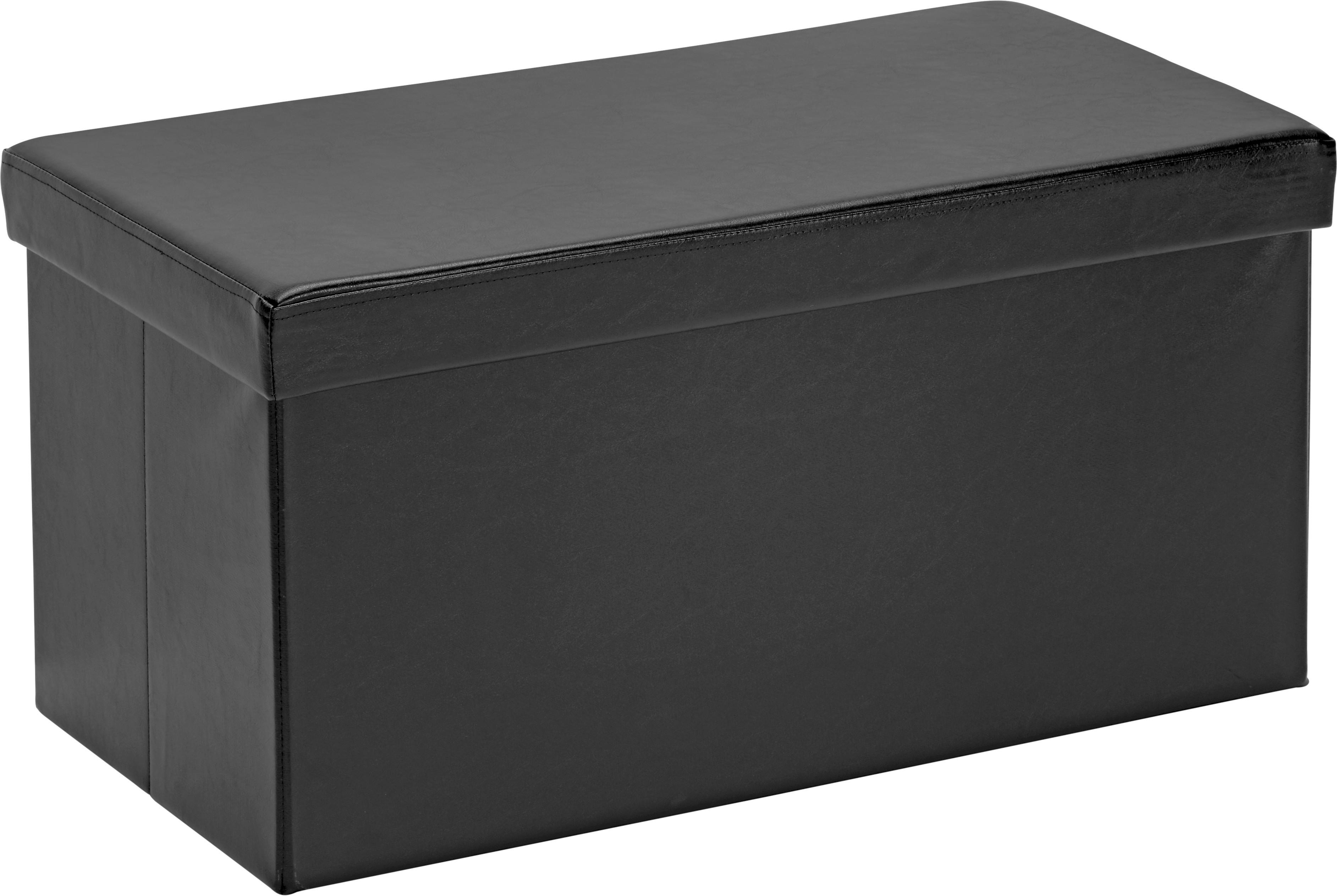 Carryhome SEDACÍ BOX, textil, kompozitní dřevo, 76/38/38 cm - černá