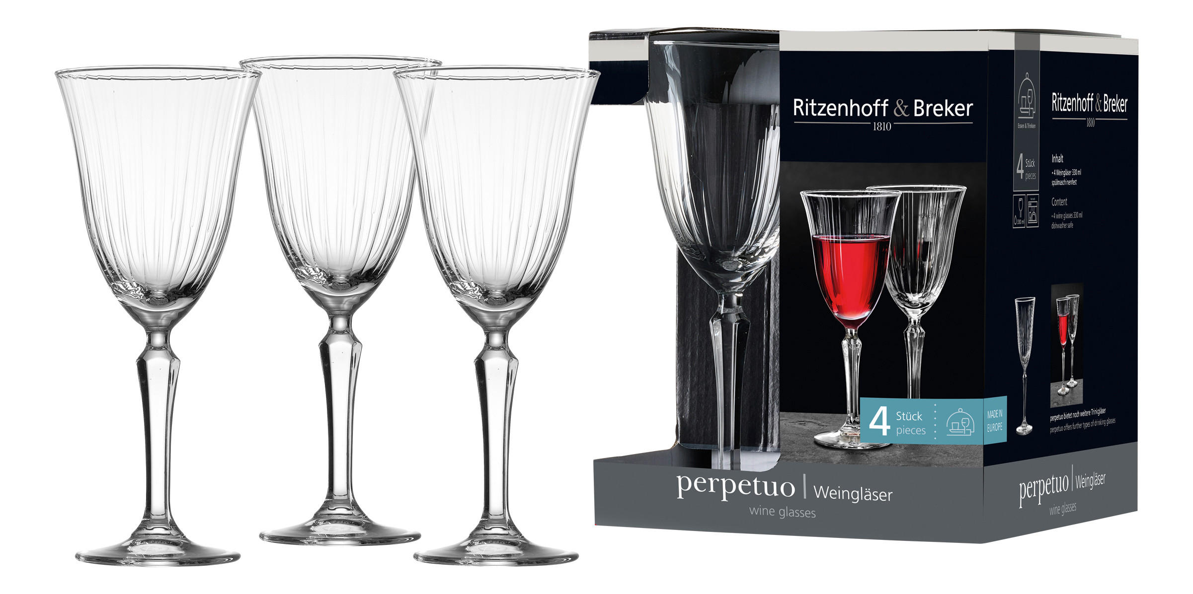 GLÄSERSET Perpetuo  4-teilig  - Klar, KONVENTIONELL, Glas (0,33l) - Ritzenhoff Breker