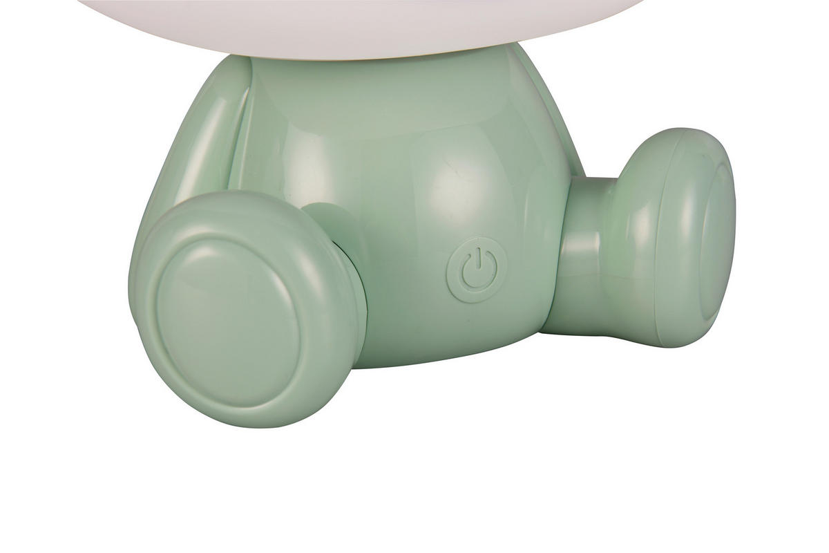 LED-TISCHLEUCHTE - Weiss/Grün, Lifestyle, Kunststoff (21/19/25,5cm)