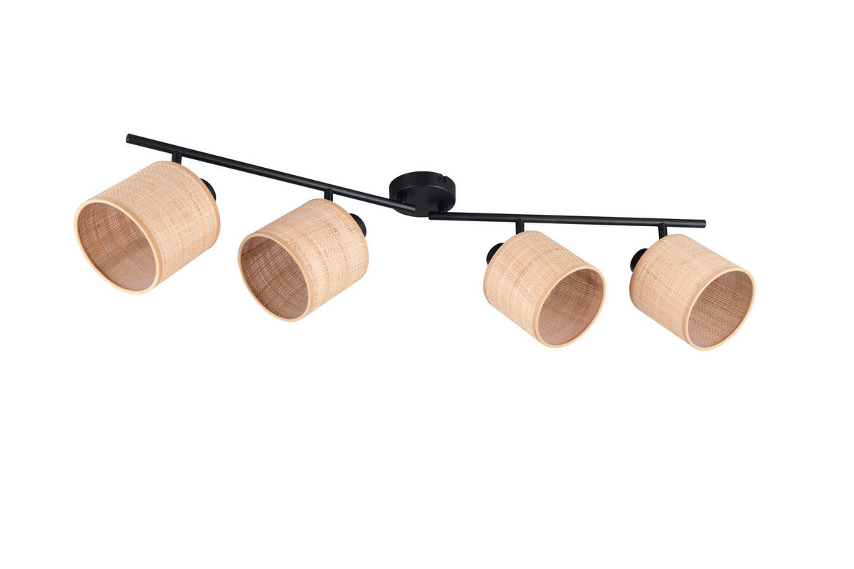 STRAHLER 87,5/25/13 cm  - Schwarz/Naturfarben, Natur, Textil/Metall (87,5/25/13cm)