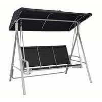 Balansoar Hollywood 190/176/122 cm  - argintiu/negru, Design, metal/textil (190/176/122cm) - Ambia Garden