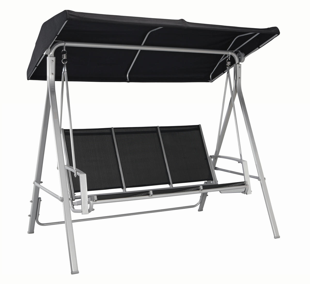 Balansoar Hollywood 190/176/122 cm  - argintiu/negru, Design, metal/textil (190/176/122cm) - Ambia Garden