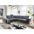 ECKSOFA Anthrazit Echtleder  - Chromfarben/Anthrazit, KONVENTIONELL, Leder/Metall (242/289cm) - Cantus