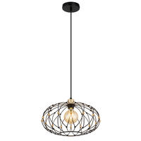 HÄNGELEUCHTE 40/150 cm  - Goldfarben/Schwarz, Design, Kunststoff/Metall (40/150cm) - Globo