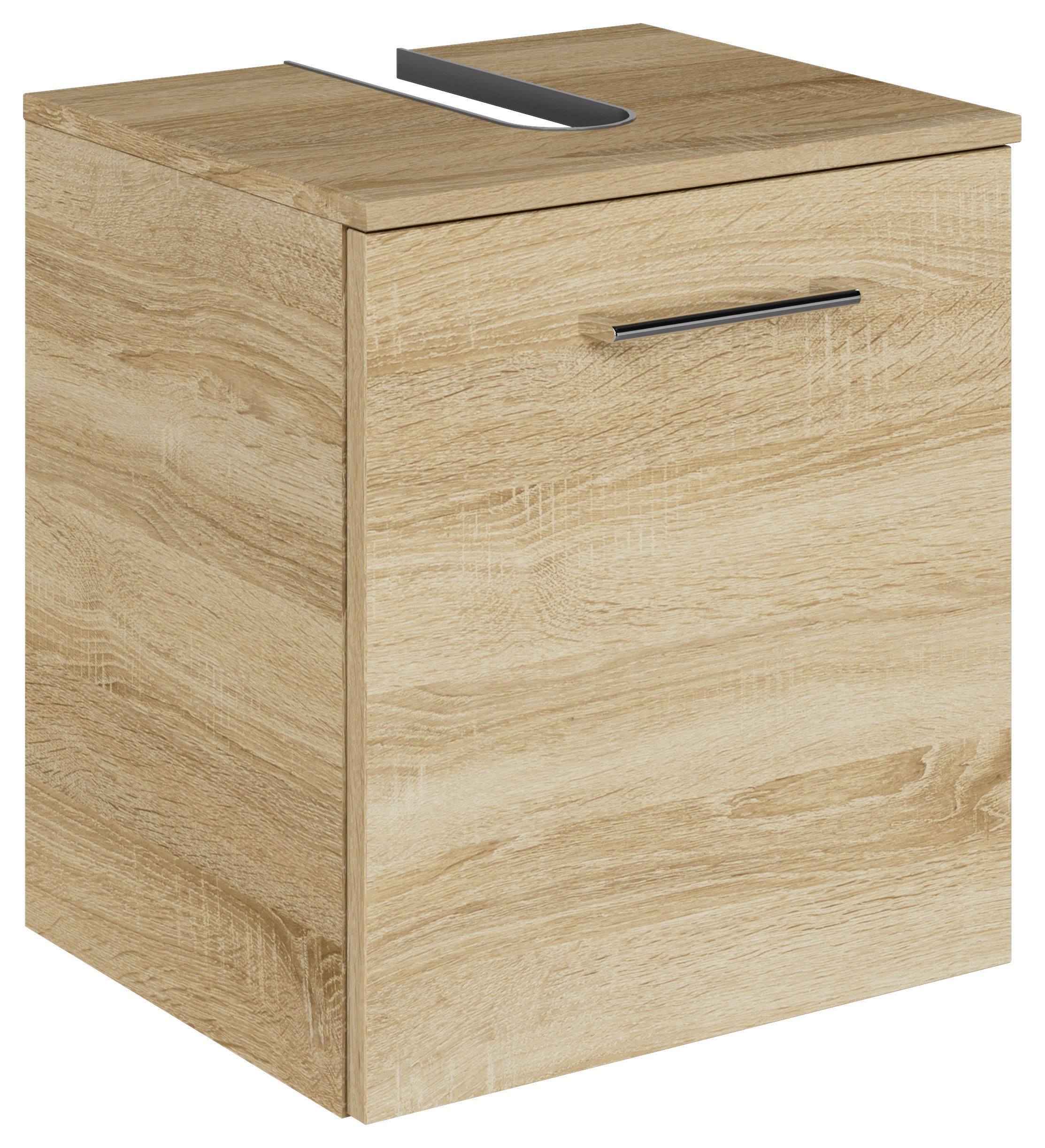 WASCHBECKENUNTERSCHRANK 45/49,8/38,3 cm  - Chromfarben/Eiche Bianco, KONVENTIONELL, Holzwerkstoff/Metall (45/49,8/38,3cm) - Sadena