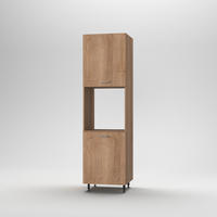 Szekrény beépíthető hűtőhöz - tölgyfa, Basics, fa/fém (60/215/56cm) - Carryhome