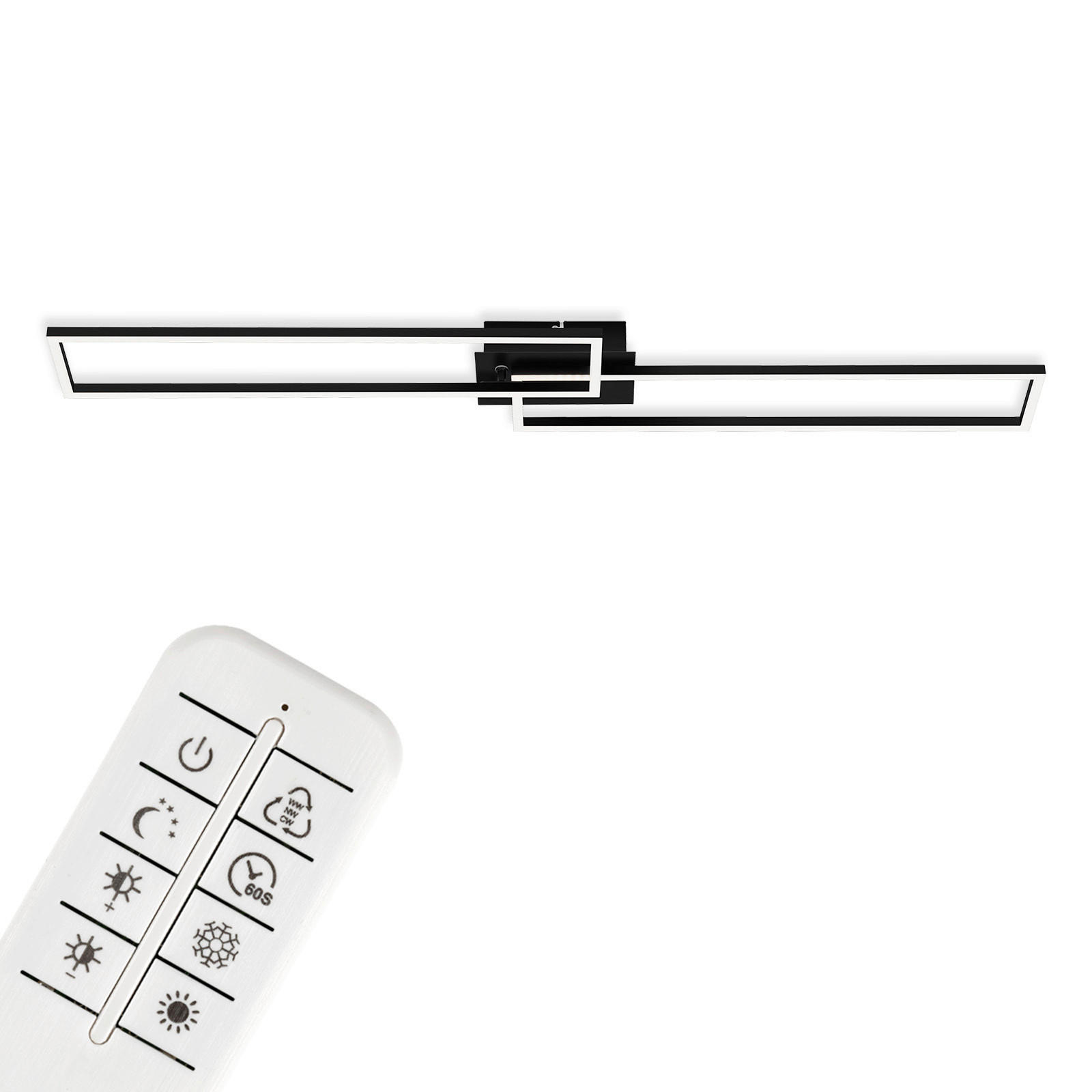 LED-DECKENLEUCHTE 110/25/8 cm   - Schwarz, Design, Kunststoff/Metall (110/25/8cm)