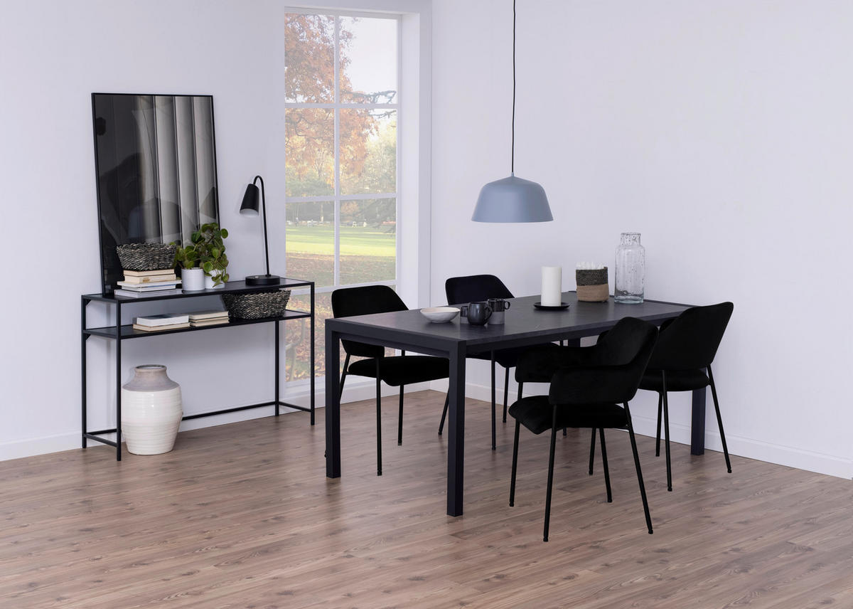 KONSOLENTISCH Schwarz  - Schwarz, Trend, Holzwerkstoff/Metall (120/79/35cm)