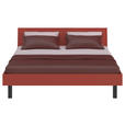 BETT 180/200 cm,  in Rot, Koralle  - Koralle/Rot, Design, Metall (180/200cm) - Xora