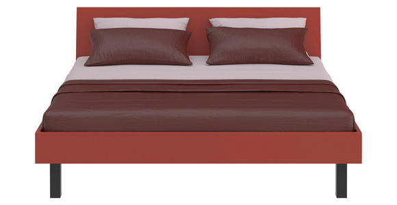 BETT 180/200 cm,  in Rot, Koralle  - Koralle/Rot, Design, Metall (180/200cm) - Xora