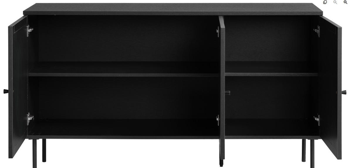 SIDEBOARD 140/80/40 cm  - svart, Trend, metall/trämaterial (140/80/40cm) - Best Price
