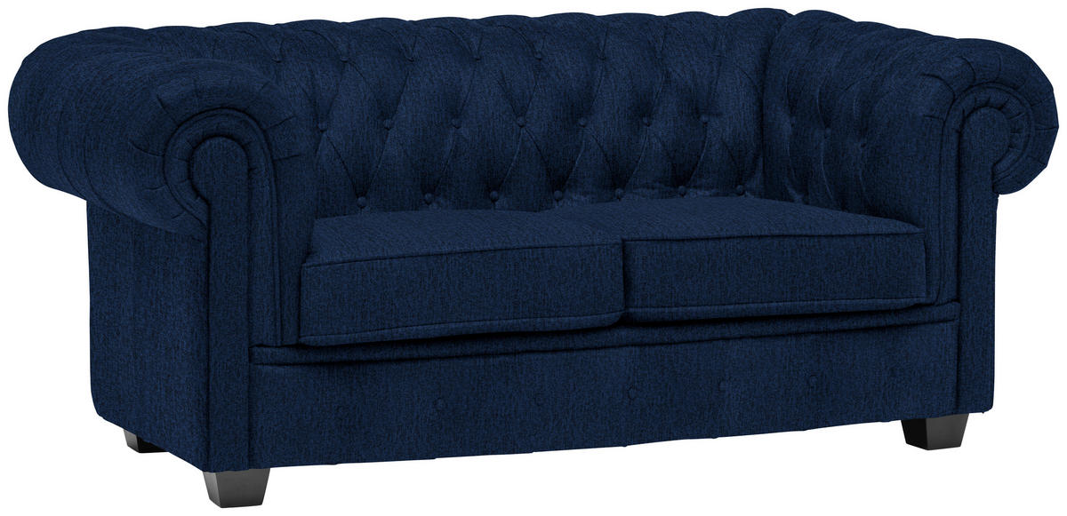 CHESTERFIELD SOFA tamnoplava  - tamnoplava/vendž, Lajfstajl, tekstil/drvo (180/76,5/96cm) - Landscape