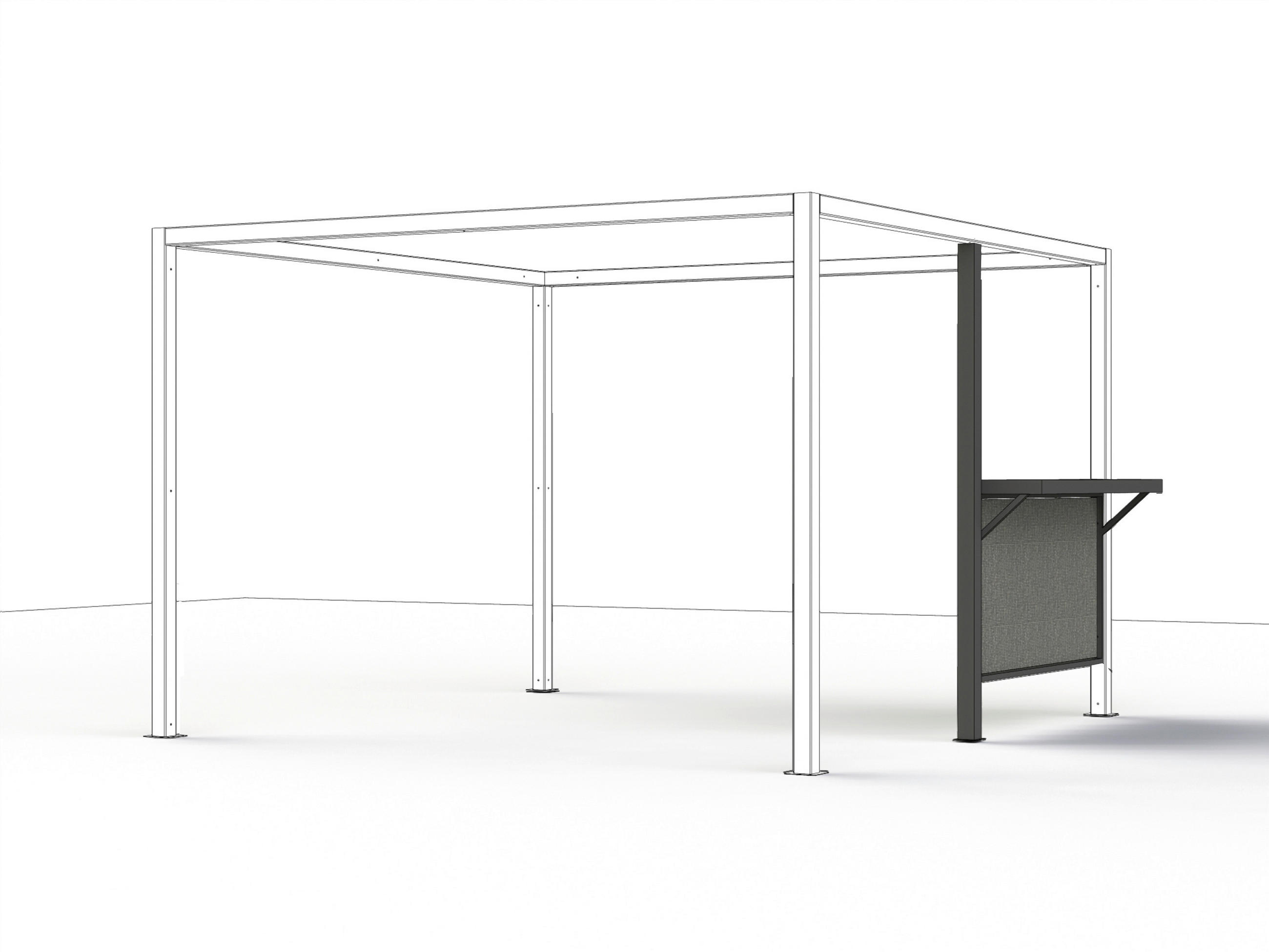 PAVILLON - BASIS GESTELL 315/217/315 cm Aluminium - Anthrazit, Basics, Metall (315/217/315cm) - Siena Garden