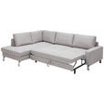 ECKSOFA Hellgrau Flachgewebe  - Chromfarben/Hellgrau, Design, Textil/Metall (200/276cm) - Hom`in