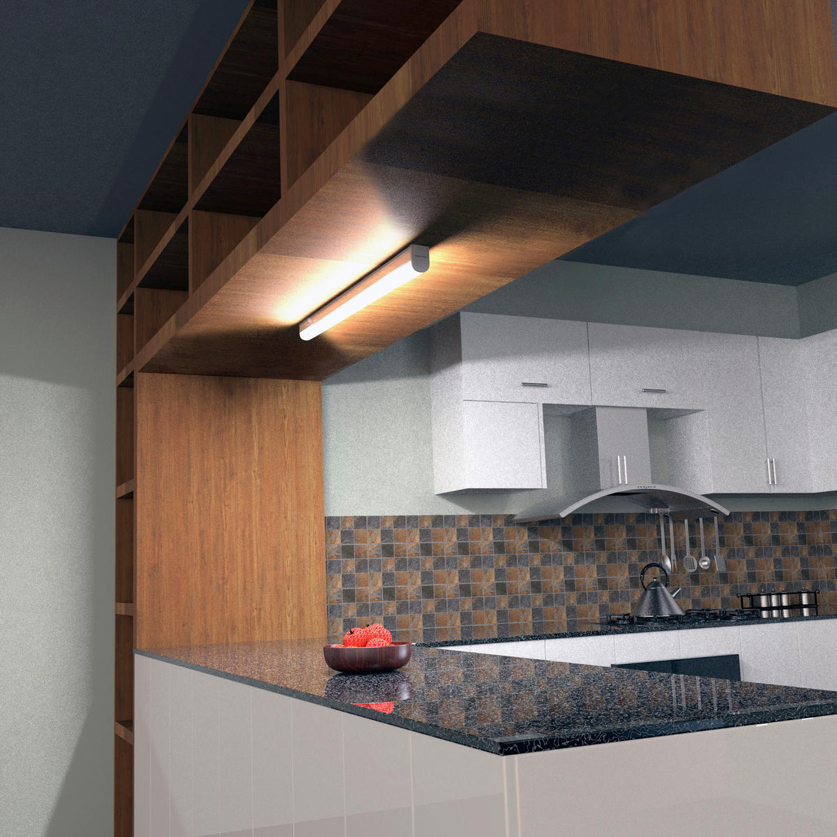 UNTERBAULEUCHTE 31,3/3/2,2 cm   - Weiß, KONVENTIONELL, Kunststoff (31,3/3/2,2cm)